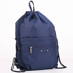 Рюкзак сумка мішок торбинка для змінного взуття дитяча синя для хлопчика у школу на шнурках із кишенями Dolly 841 30х43х12 см