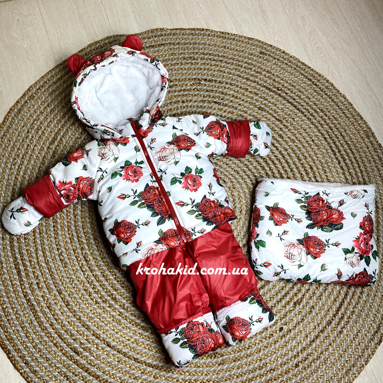 Зимовий дитячий теплий комбінезон-трансформер 3в1 для новонародженого: 0-2 роки