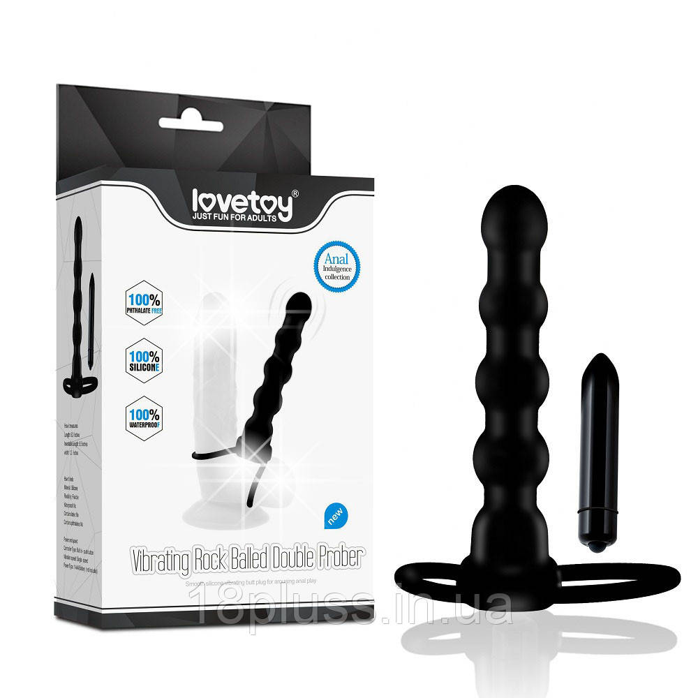 Насадка для подвійного проникнення Anal Indulgence Collection Vibrating Rock Balled Double Prober, фото 1