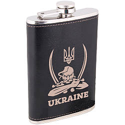 Фляга гімн України 9 oz у подарунковому наборі LG-038K2