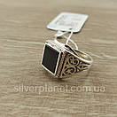 Шикарна чоловіча срібна печатка з оніксом з срібла 23,5 розмір, фото 8