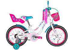 Велосипед ST 16" Formula FLOWER PREMIUM BH рама-8,5" білий з рожевим та бірюзовим 2024