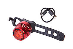 Мигалка задній стов велосипедний BC-TL5398 червоне світло USB AL червоний корпус (червоний корпус)