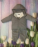 Дитячий Осінній костюм на хлопчика: куртка і штани з флісом всередині на весну осінь Прогулянковий теплий комплект хакі 80-86, фото 6