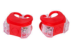 Мигалка задня велосипедна 2шт BC-RL8002 білий + червоне світло LED силіконовий (червоний корпус)