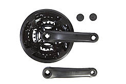 Шатун велосипедний  сталь L152мм 24-34-42Т під квадрат чорний HX HX-C-AM018 с Pl защитой