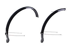 Крила щитки  велосипедні 26" повнорозмірні пластик. зі стійк. f.355 r.355 ширина 55мм чорн. FEITECH SY-8155