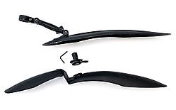 Крила  щіткі велосипедні 24-29" пластик. чорн. (кріпл. на вилку і підсідел.) BRAVVOS FL-628 швидкозмінні