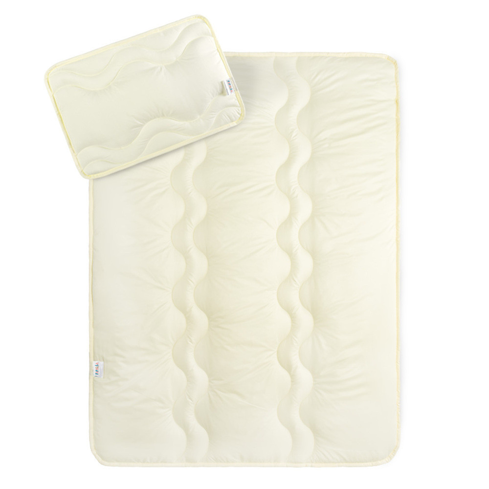 Набір дитячий у ліжечко Comfort ковдра 100х135 см і подушка 40х60 см зигзаг/молоко