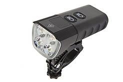 Потужний ліхтар велосипедний аккумуляторний передній BC-FL1486 4 світлодіоди XPG 1600лм живлення 2х18650 6400mAh Al + Pl