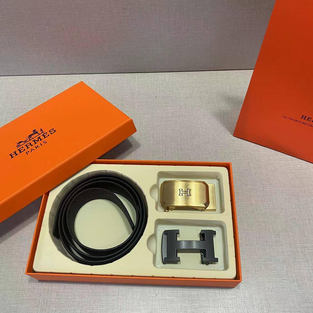 Чоловічий шкіряний Ремінь Гермес, фото 1