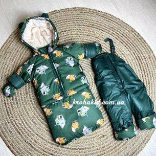 Зимовий дитячий теплий комбінезон-трансформер 3в1 для новонародженого: 0-2 роки, фото 2