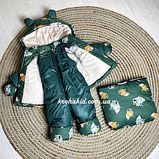 Зимовий дитячий теплий комбінезон-трансформер 3в1 для новонародженого: 0-2 роки, фото 3