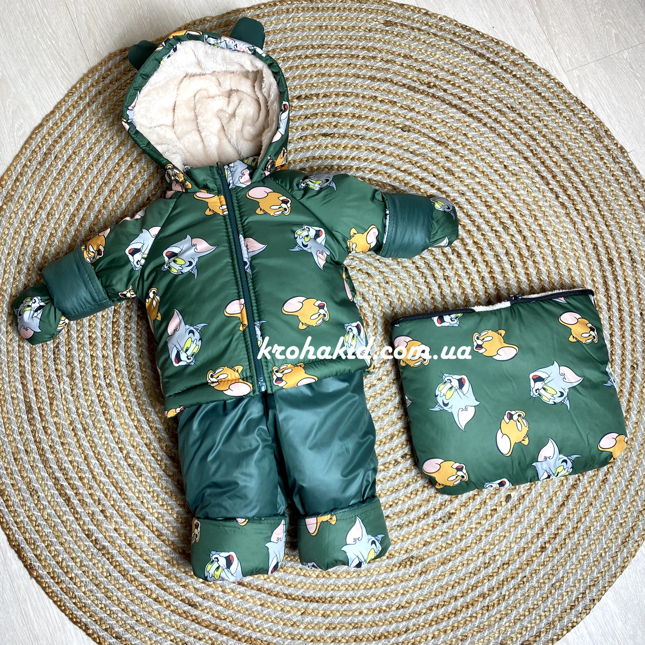 Зимовий дитячий теплий комбінезон-трансформер 3в1 для новонародженого: 0-2 роки