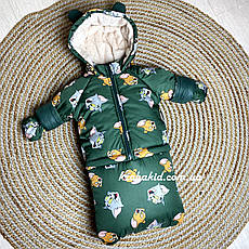 Зимовий дитячий теплий комбінезон-трансформер 3в1 для новонародженого: 0-2 роки, фото 4