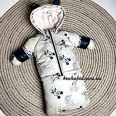 Зимовий дитячий теплий комбінезон-трансформер 3в1 для новонародженого: 0-2 роки, фото 4