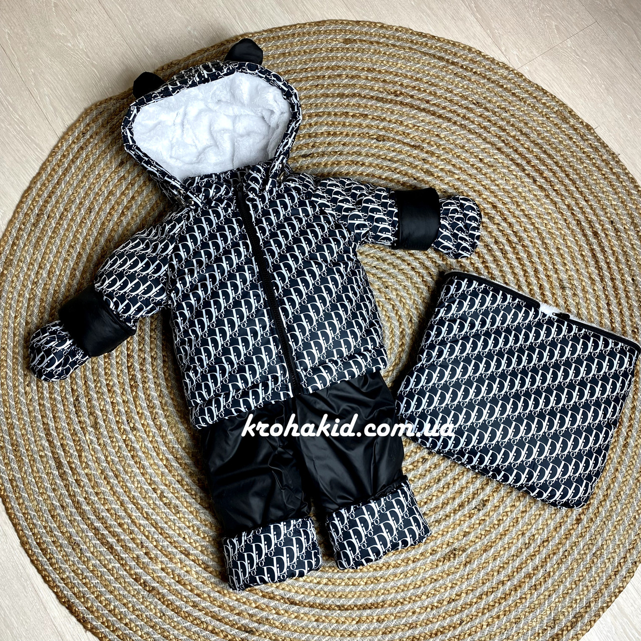 Зимовий дитячий теплий комбінезон-трансформер 3в1 для новонародженого: 0-2 роки
