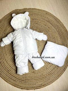 Зимовий дитячий теплий комбінезон-трансформер 3в1 для новонародженого: 0-2 роки, фото 2