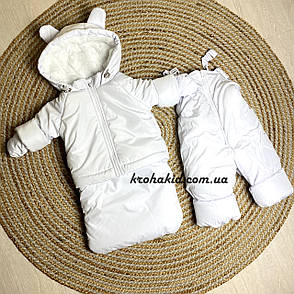 Зимовий дитячий теплий комбінезон-трансформер 3в1 для новонародженого: 0-2 роки, фото 1