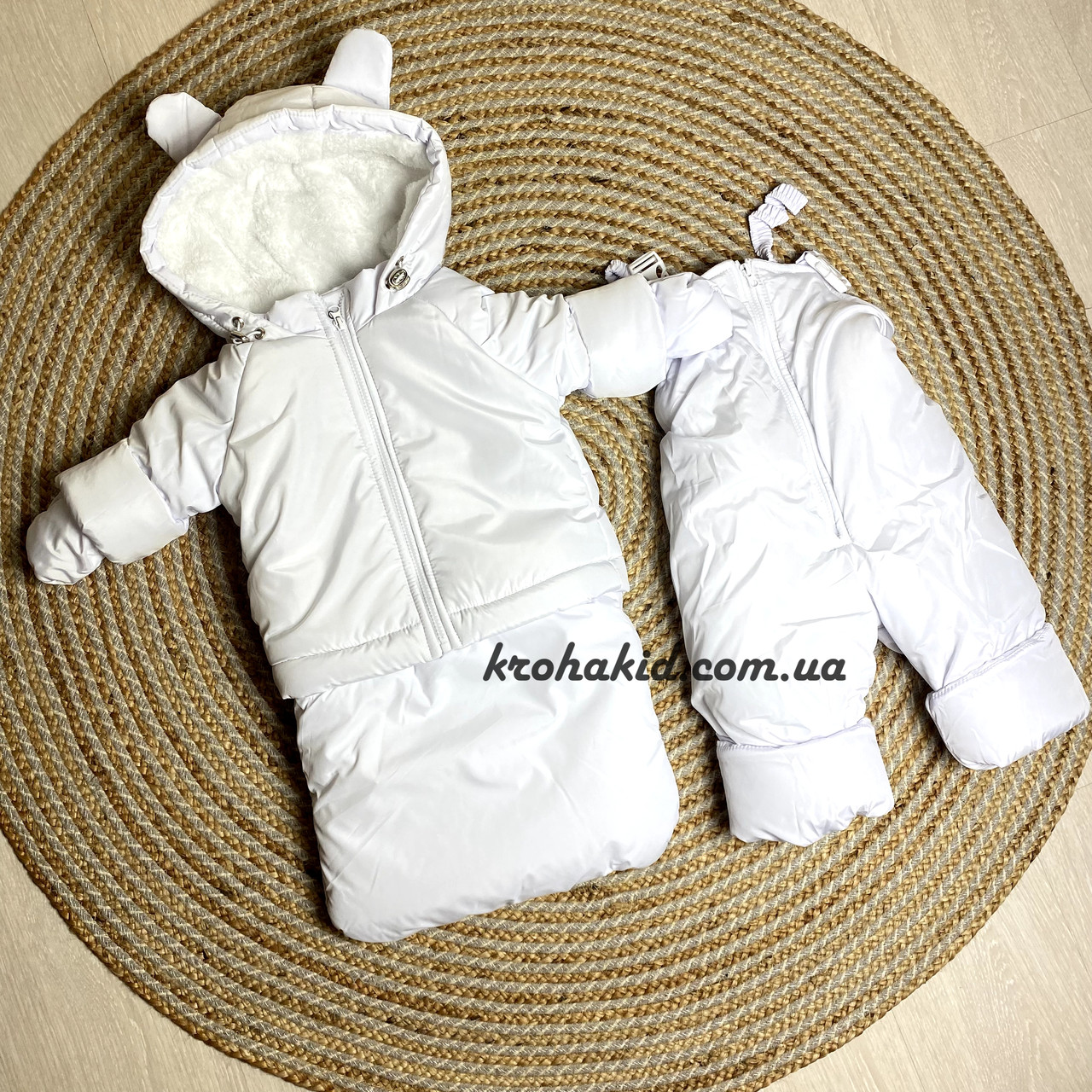 Зимовий дитячий теплий комбінезон-трансформер 3в1 для новонародженого: 0-2 роки