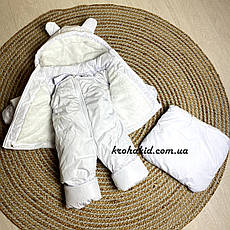 Зимовий дитячий теплий комбінезон-трансформер 3в1 для новонародженого: 0-2 роки, фото 3