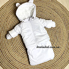 Зимовий дитячий теплий комбінезон-трансформер 3в1 для новонародженого: 0-2 роки, фото 4