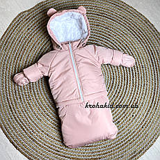 Зимовий дитячий теплий комбінезон-трансформер 3в1 для новонародженого: 0-2 роки, фото 4