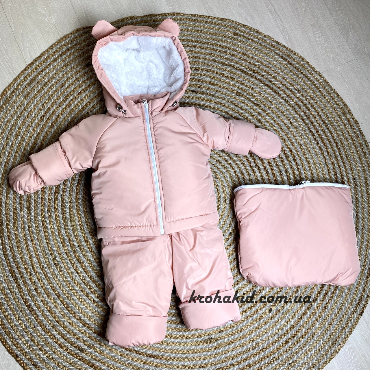 Зимовий дитячий теплий комбінезон-трансформер 3в1 для новонародженого: 0-2 роки