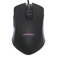 💛Ігрова провідна USB мишка для геймерів Cyberpunk CP-100 з RGB підсвіткою Чорна
