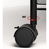 Кухонний стелаж з трьома полицями Ruhhy 24749 на колесах чорний, фото 8