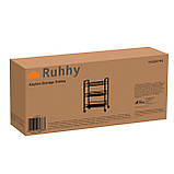 Кухонний стелаж з трьома полицями Ruhhy 24749 на колесах чорний, фото 10