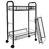 Кухонний стелаж з трьома полицями Ruhhy 24749 на колесах чорний, фото 9