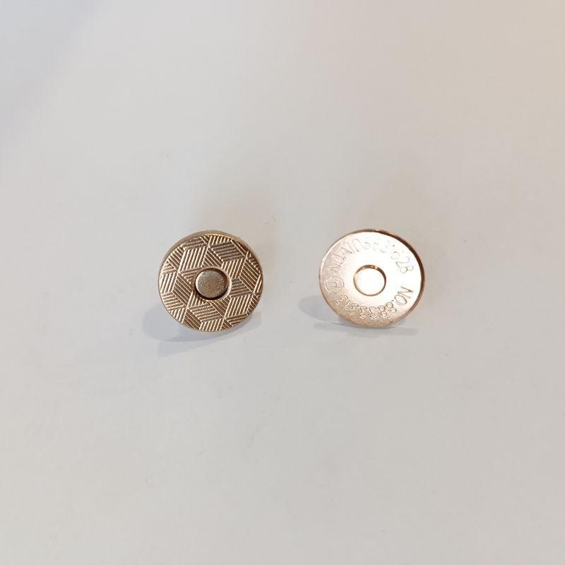 Кнопка магніт (200 шт) 14мм "паркет" золото