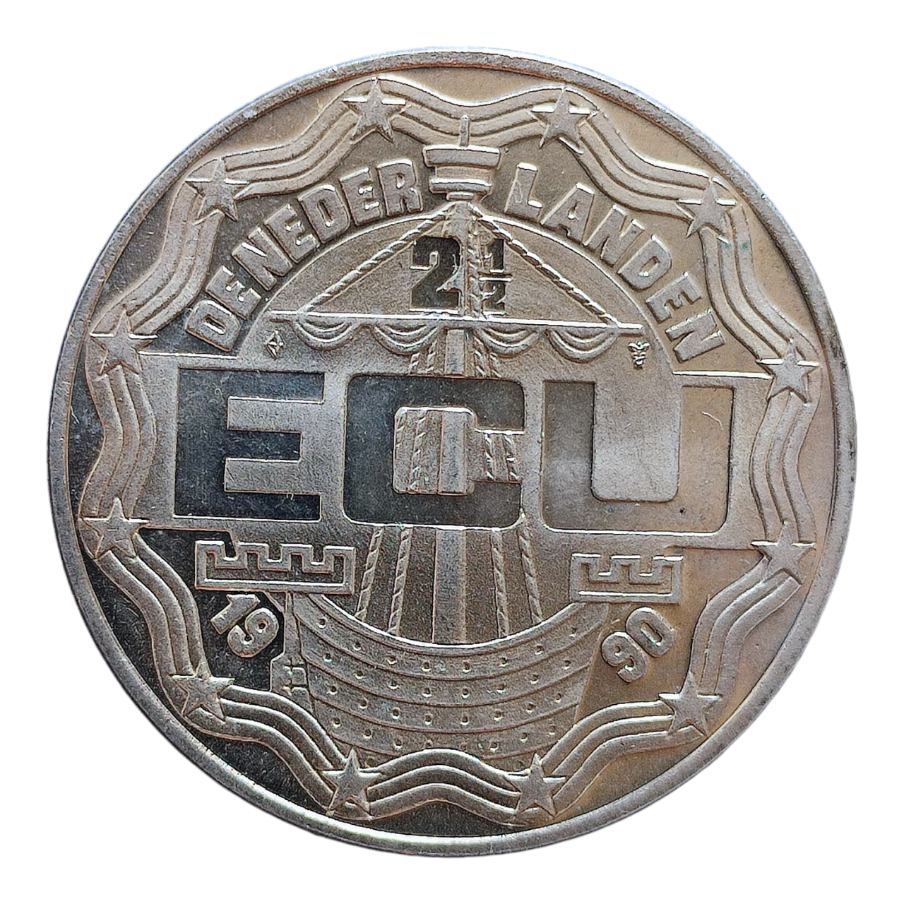 Нідерланди 2½ ECU, 1990 650 років від дня народження римо-католицького диякона Герта Грота