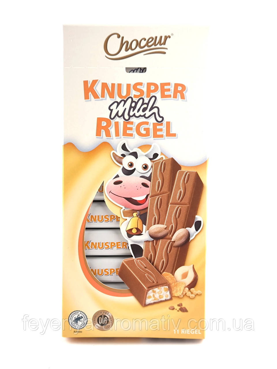 Молочний шоколад з молочною начинкою та пластівцями Choceur Knusper Milch Riegel 200г (Німеччина)