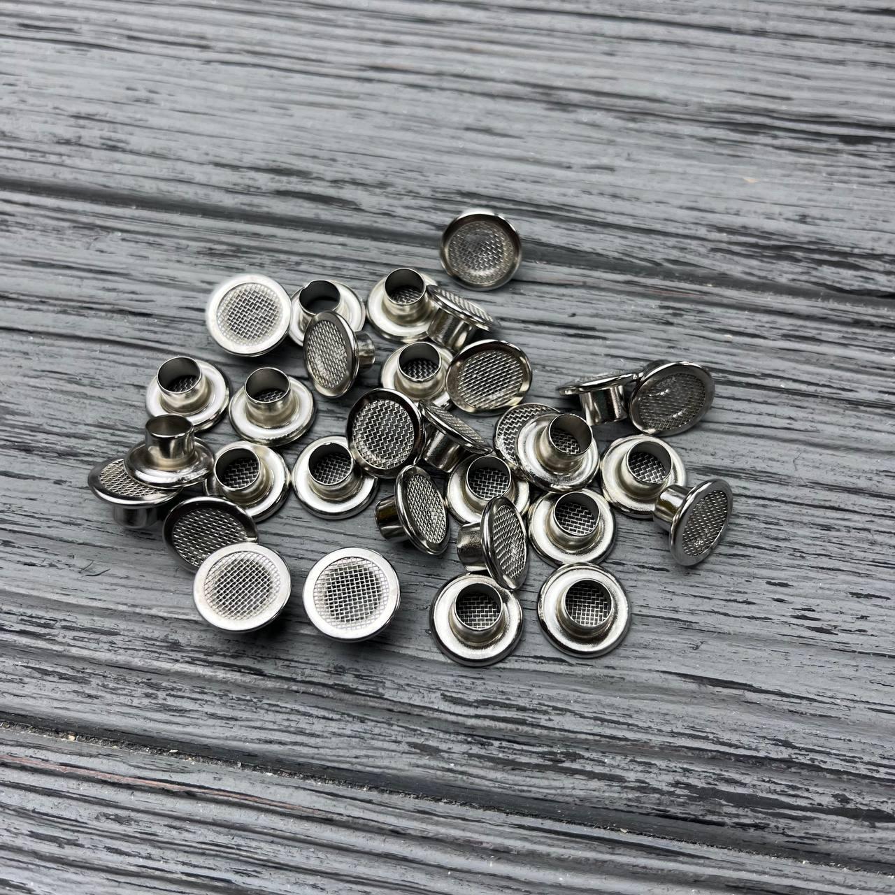 Люверси 6 мм Сітка НЕРЖ Нікель (100 штук)