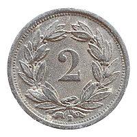 Швейцарія 2 раппена, 1942