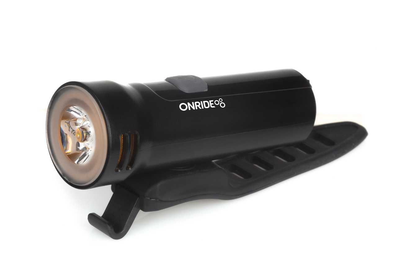 Фонарик на велосипед ліхтарик фара передня ONRIDE Edge (320 lm, 1800 mAh, Type-C), пластикова чорна
