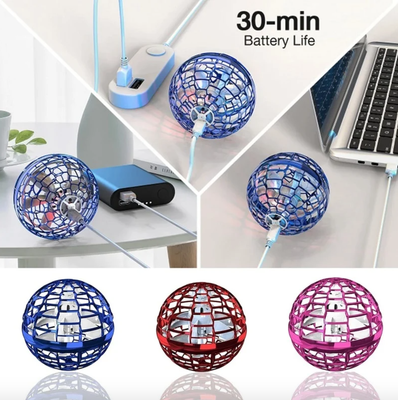 Летающий шар спиннер светящийся FlyNova pro Gyrosphere Игрушка мяч бумеранг для ребёнка з LED підсвічуванням