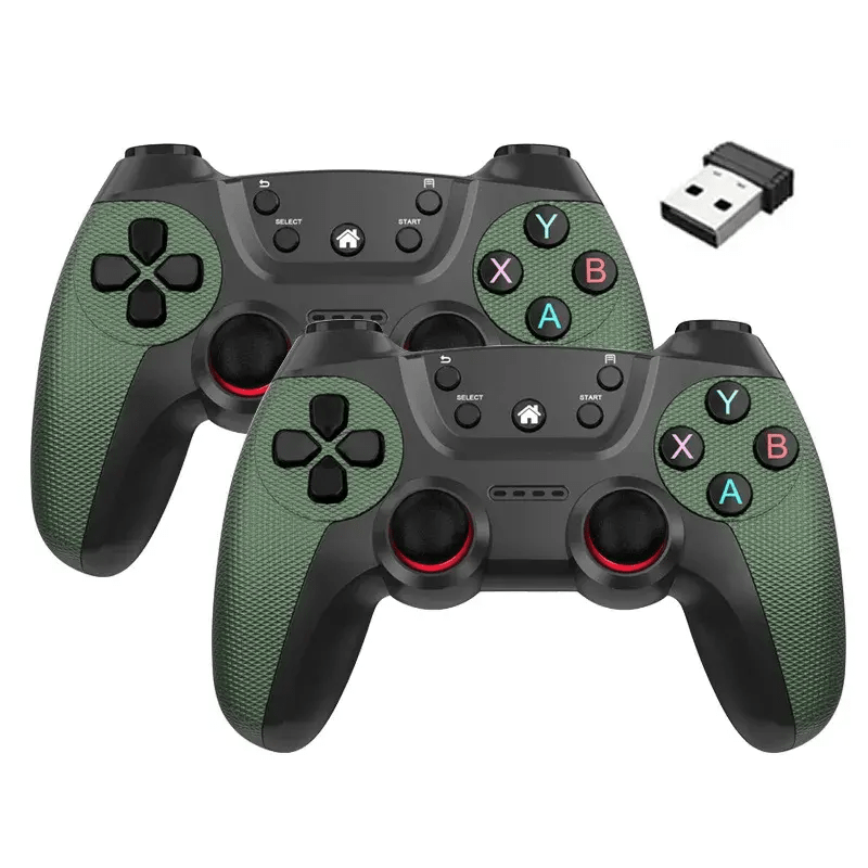 Бездротовий геймпад джойстик для ПК Tv Box Game Stick Android Windows 2 шт Зелений