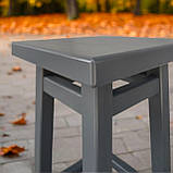 Стілець Мілан для балконів барів кав'ярень з дерева Вільха власне виробництво 63см сірий графіт, фото 5