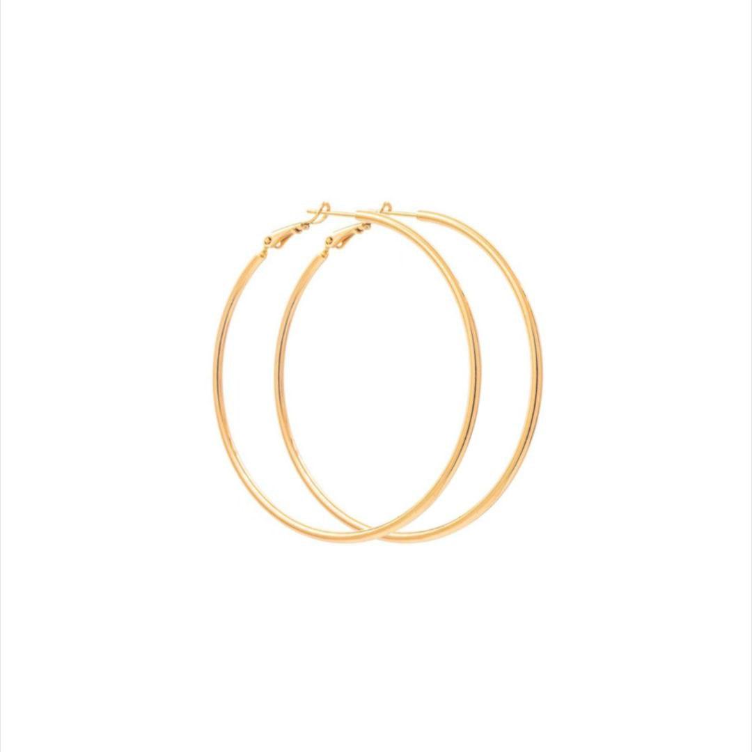 Сережки-кільця Xuping лимонна позолота 3,5 см (Медичне золото) (324957)
