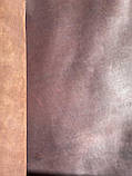 Натуральна шкіра Чепрак для взуття, ременів, сумок, меблів, підошви, кінських упряжок товщиною 2,2-2,7 мм. Темно-коричнева, фото 3