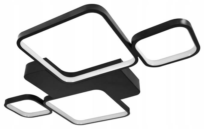 Світильник сучасний підвісний світлодіодний стельовий 3 кольори чорний накладний, люстра 128 Вт, фото 1