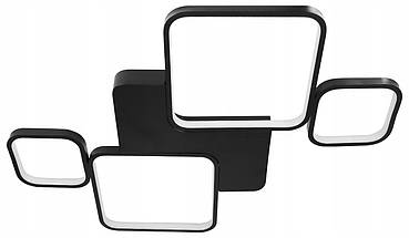 Світильник сучасний підвісний світлодіодний стельовий 3 кольори чорний накладний, люстра 128 Вт, фото 4