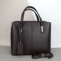 Сумка жіноча шкіряна ділова Virginia Conti 03719 велика з 2 ручками шоколадна