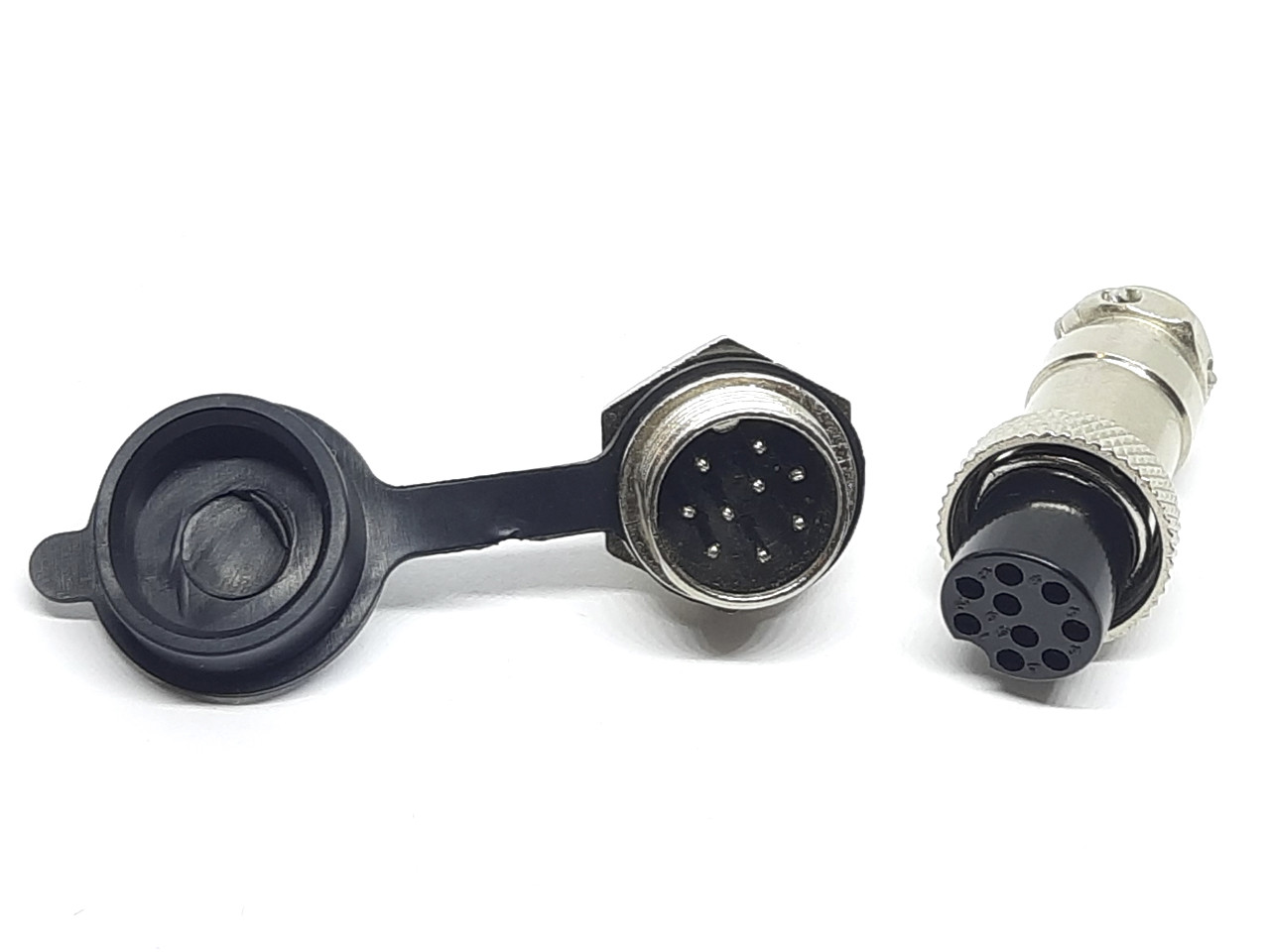 Роз'єм GX16-9 контактів (9 pin) пара (Гніздо з вологозахисною заглушкою + штекер), фото 1