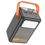 🖤Power Bank Hoco J110A 60000mAh 65W УМБ швидка зарядка PD, LED дисплей, ліхтар Чорний, фото 4