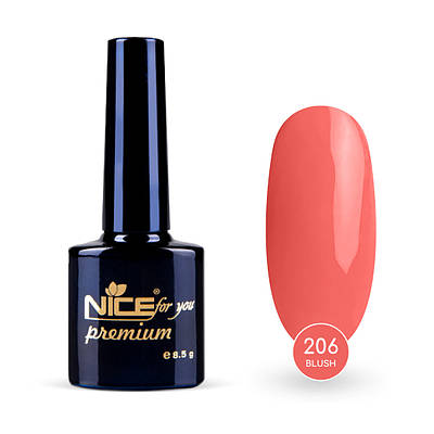 Гель-лак Nice for you Blush Premium №206 Кораловий 8.5 г