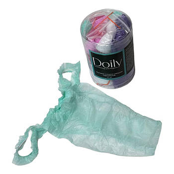 Трусики-стрінги одноразові жіночі DOILY в тубусі, різнокольорові з рюшами, розмір універсальний, 25 шт/упаковка